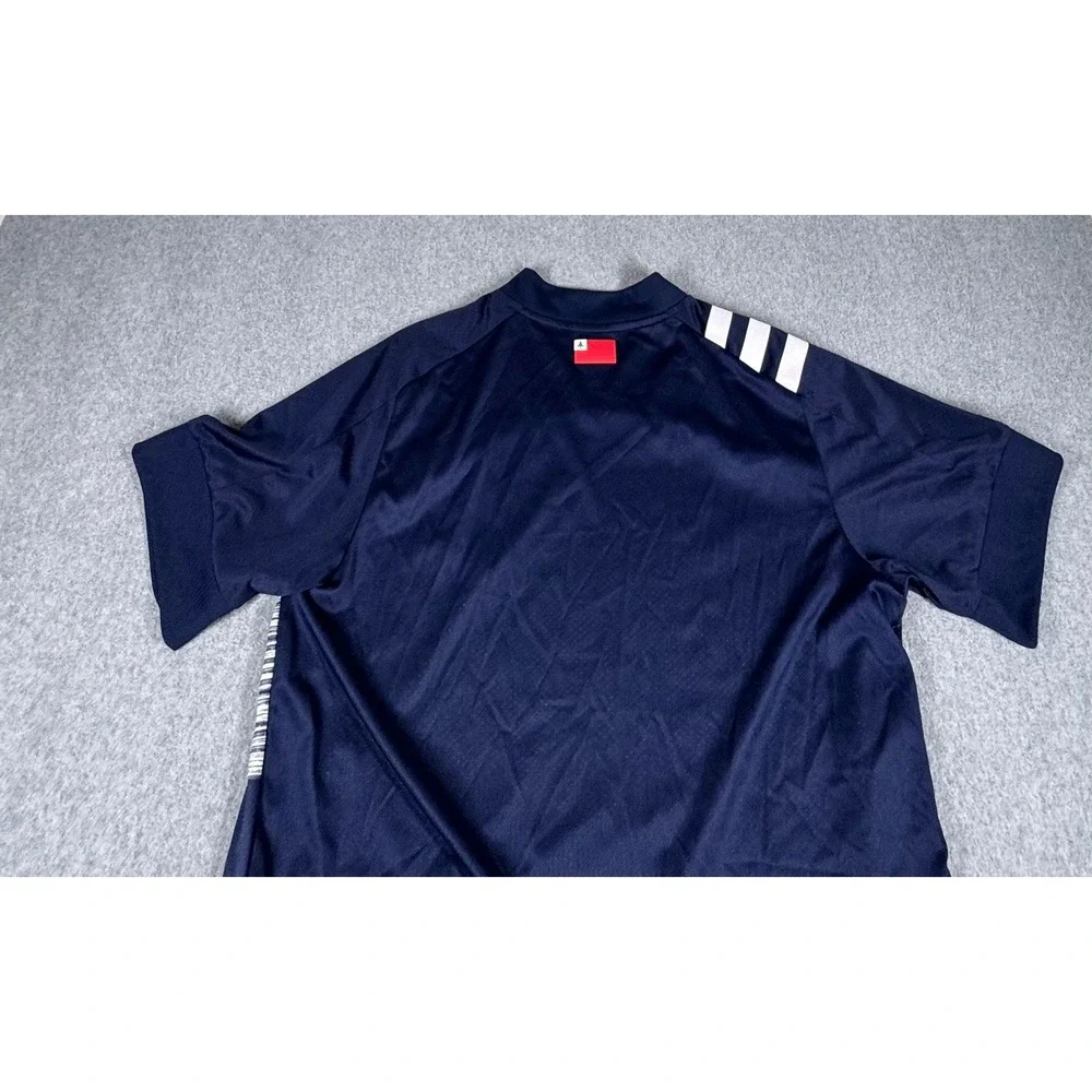 Adidas New England Revolution MLS Soccer Jersey Mens L Blue UHC 25th Anniversary